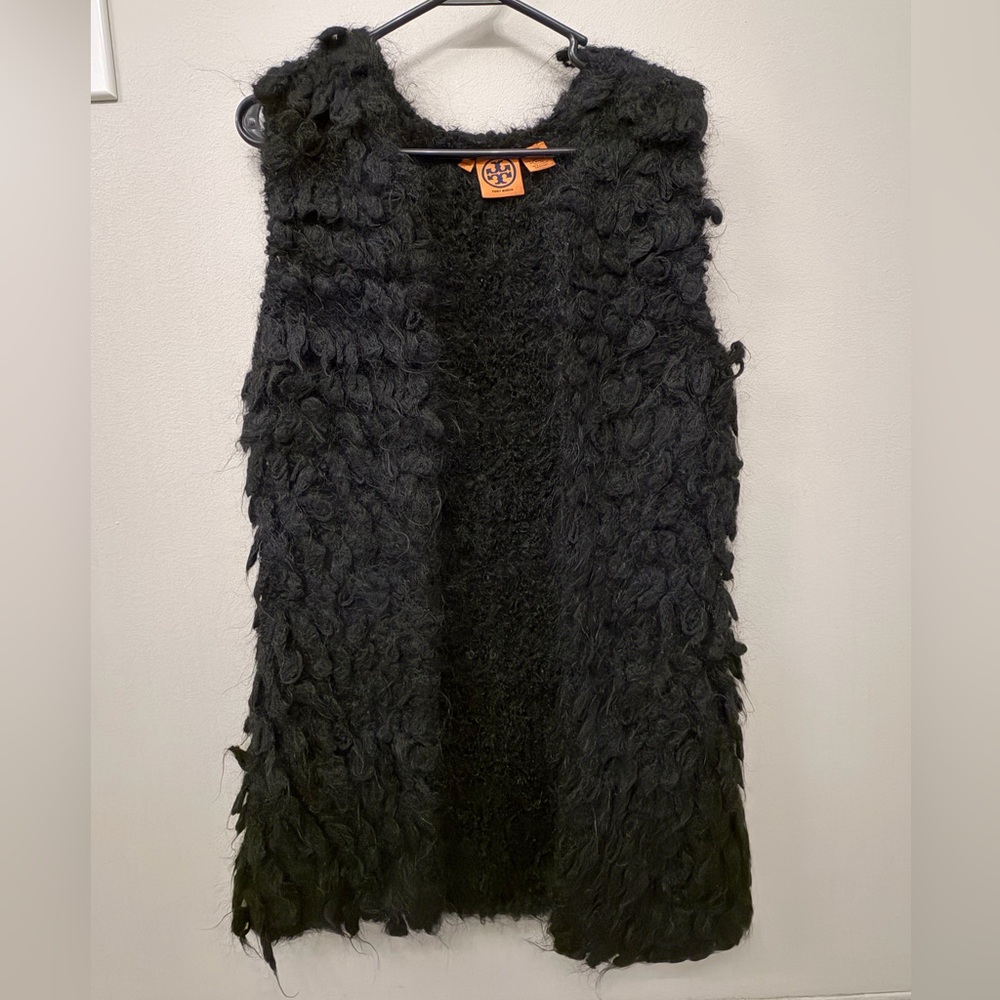 Authentic Tory Burch Black Textured Layering Vest small - Picture 2 of 10